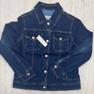 Martha Stewart weekend lined jean jacket dark indigo